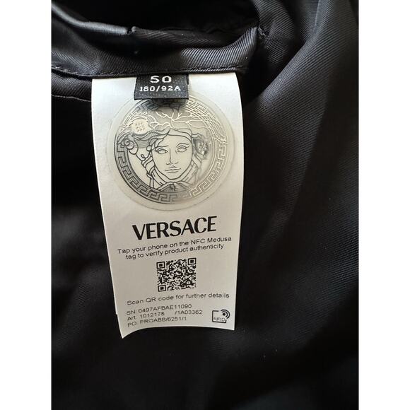 Versace Men's Blouson Leather Jacket Black 40 US (50 Euro) IT 1012178 NWT $3600 - Picture 16 of 16